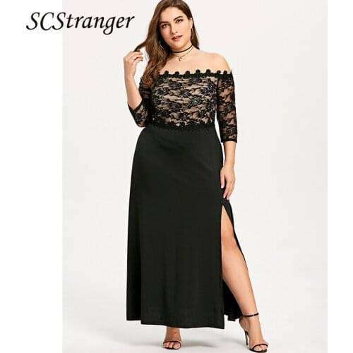 Scstranger Spring Womens Split Lace Polyester Solid Color Dress One Shoulder Skirt Plus Size Legless Womens Clothing 2021