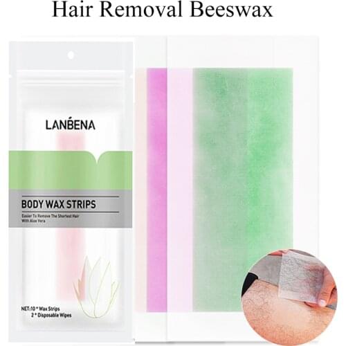 10 sheets of wax paper hair removal beeswax cream Gentle peeling of paper legs armpits body face wax strips for women and men