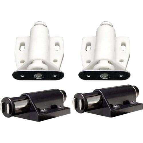 2sets Magnetic Cabinet Catch Door Stopper Push to Open Touch ABS Drawer Buffer Damper Kitchen cupboard Black/Beige furniture