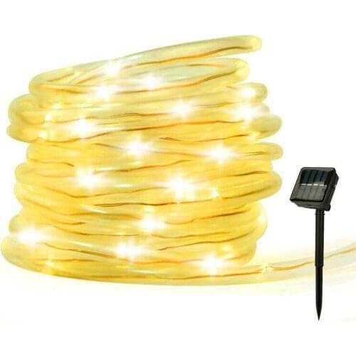 32M Solar Powered Rope Tube fairy String Light 300LEDs Ourdoor Xmas Garden Christmas party Tree flexible copper wire Strip Lamp