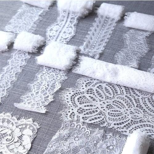 Black/White/blue Embroidered Net Lace Fabric Trim Ribbons DIY Sewing Handmade Craft Materials Lace Trim