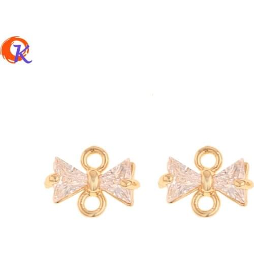 Cordial Design 40Pcs 7*10MM Jewelry Accessories/DIY Making/Hand Made/Genuine Gold Plating/CZ Jewelry Connectors/Earring Findings