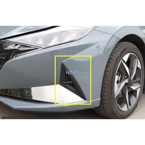 For Hyundai Elantra 2020 2021 Carbon fibre Car Accessories 2PCS Front Fog Light Lamp Cover Trim Molding Bezel Garnish Sticker