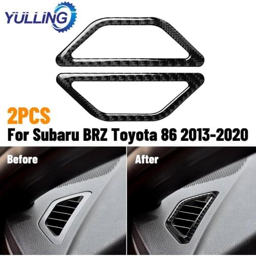 For Subaru BRZ For Toyota 86 2013-2020 Carbon Fiber Car Dashboard Air Outlet Cover Air Conditioning Vent Frame Trim Stickers