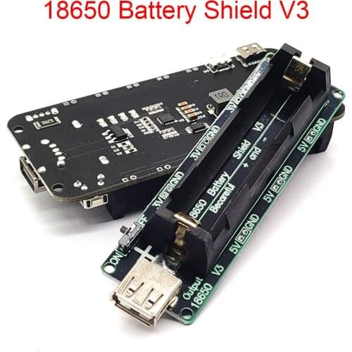 ESP32 For Wemos For Raspberry Pi 18650 Battery Charge Shield Board V3 Micro USB Port Type-A USB 0.5A 18650 SMD