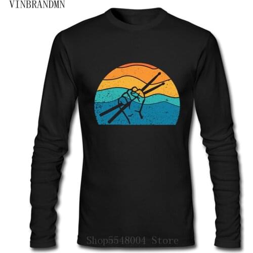 Retro Hipster Drumsticks T-Shirt Men Women Vintage Drummer Drum Sticks Percussion T Shirt Classic Music DJ Hip Hop O-Neck Tshirt