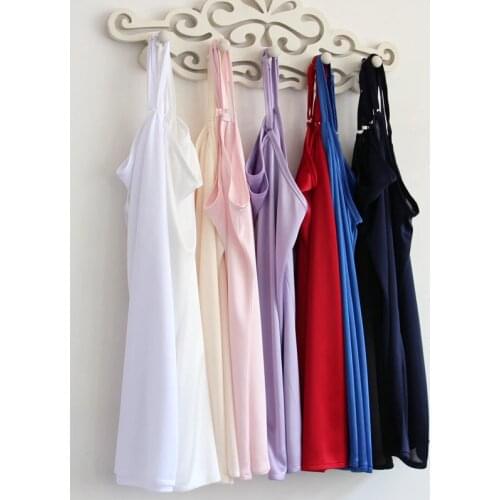 Smooth milk silk short regular solid camisole Thin undershirt women breif basic tank top