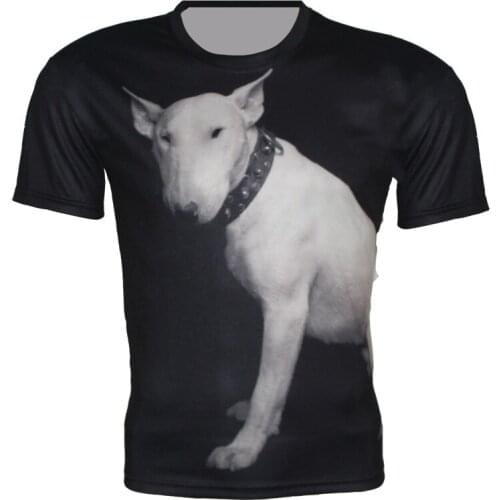 Joyonly New 2018 Summer Children Black T-shirt White Color Bull Terrier Printed T shirts For Boys Girls Kids Baby Cool Tees Tops