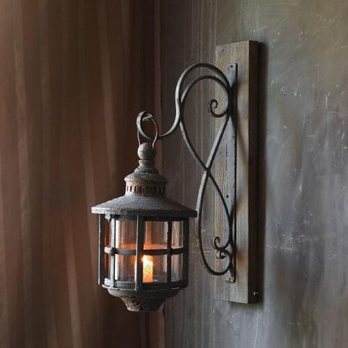 American Industrial Style Wrought Iron Windproof Retro Nostalgic Lanterns Villa Courtyard Corridor Restaurant Decoration