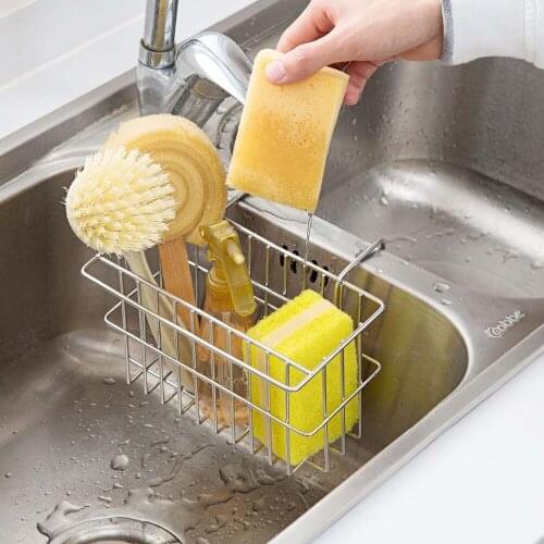 Kitchen Organizer Sink Storage Rack Sponge Holder Soap Drying Rack Dish Cloth Towel Brush Holder Drainer Basket Sink Organizer