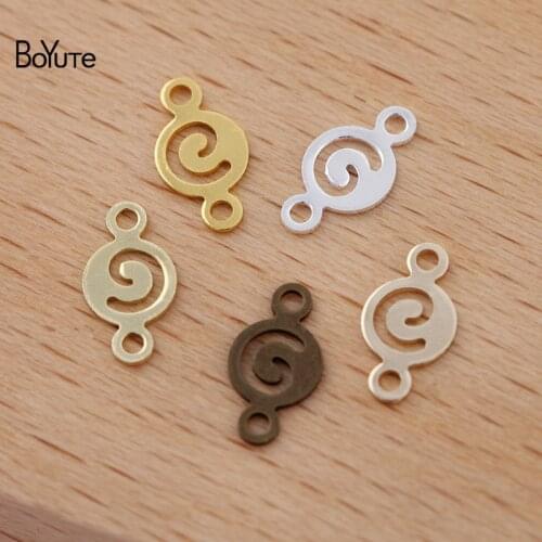 BoYuTe (1000 Pieces/Lot) 8.5MM Metal Brass Charm Connectors for Bracelet Jewelry Making Diy Handmade Materials