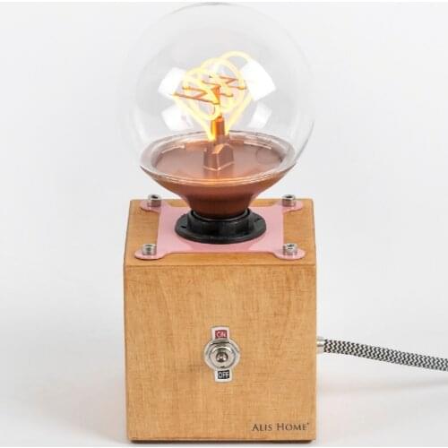 Minimal Decorative Night Lamp Birch Wood Oak Color Trunk Lounge Child Teenage Bedroom Book Reading Special Cable Design Lighting