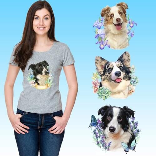 Cartoon stickers dog animals Thermal transfer printing Heat-sensitive patches Heat Transfer PVC Patch Ironing stickers