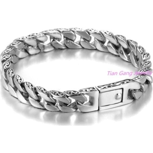 11mm Silver Color 316L Stainless Steel Curb Cuban Link Mens Chain Boys Fashion Wholesale Jewelry Free Shipping