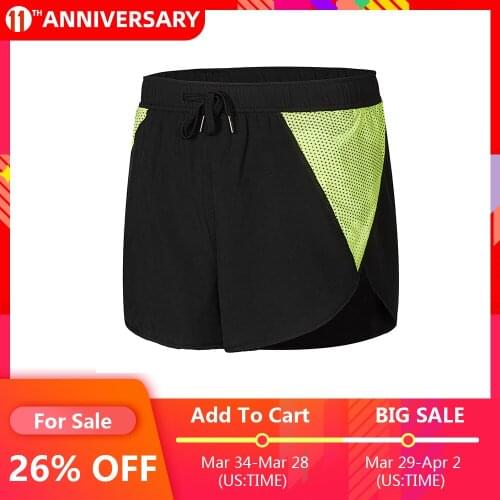 2021 Summer Men‘s Sport Shorts Quick-Dry Breathable Splicing Print Lining Side Split Pocket Elastic Waist Running Gym Sportswear