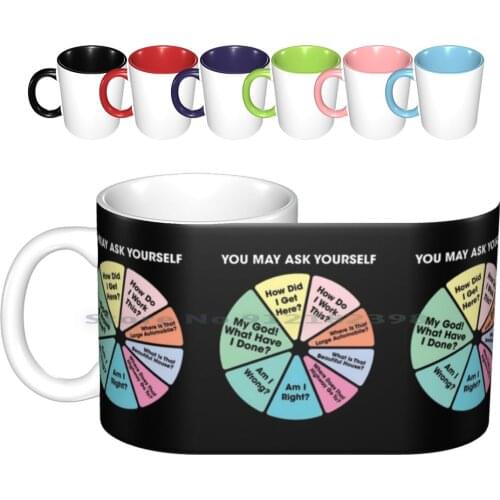 80s Music Retro Lyrics-You May Ask Yourself Pie Chart Ceramic Mugs Coffee Cups Milk Tea Mug 1980s Ear Worm Quotes Talking Pie