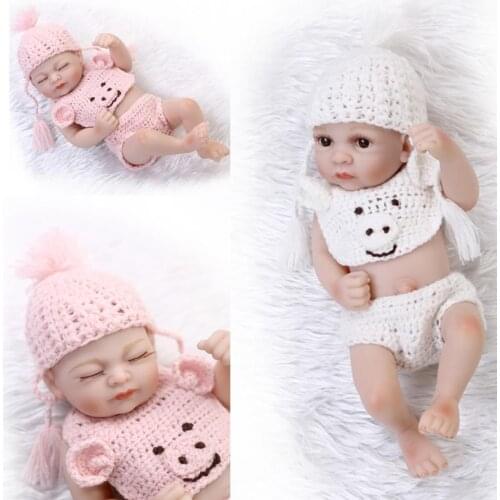 27CM mini cheap silicone reborn babies Full Body Silicone reborn baby fashion doll boneca Toys bebe gift