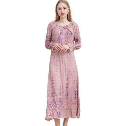 Plus size XXL sexy sleepwear spring autumn Modal Cotton night dress nightgown sleeping dress nighties for women nightwear