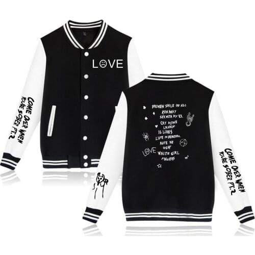 Newest Lil Peep Fashion Baseball Jackets Women/Men Long Sleeve Jacket Hot Sale Casual Streetwear Clothes Custom Supported