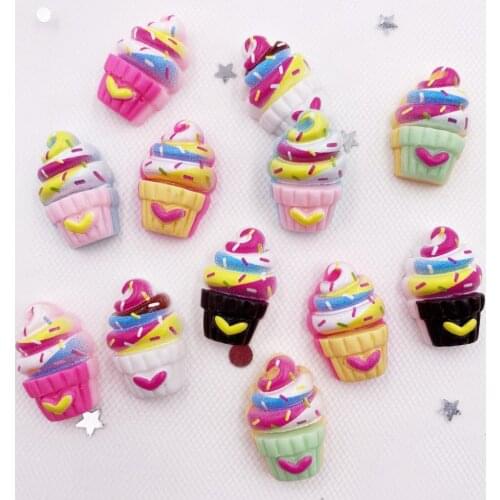 New 24pcs Resin Love Mini Cup Ice Cream Cabochon Flatback Stone Figurines Scrapbook DIY Craft Home Decor Accessories OH02