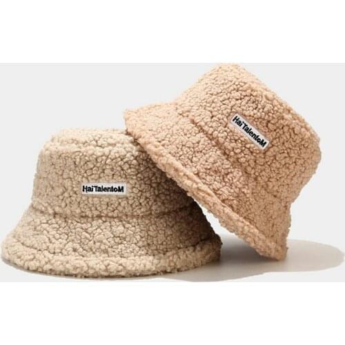 New Arrival Faux Fur Winter Panama Hats Women Outdoor Sunscreen Bucket Hat Female Fashion Basin Cap Sun Caps