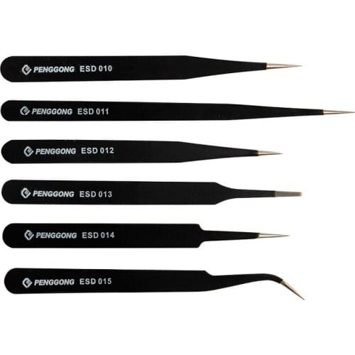 6Pcs /Set Tweezers Chemical Medical Electronic Device Anti-Acid Non-Corrosive Nipper Repairing Maintenance Tools