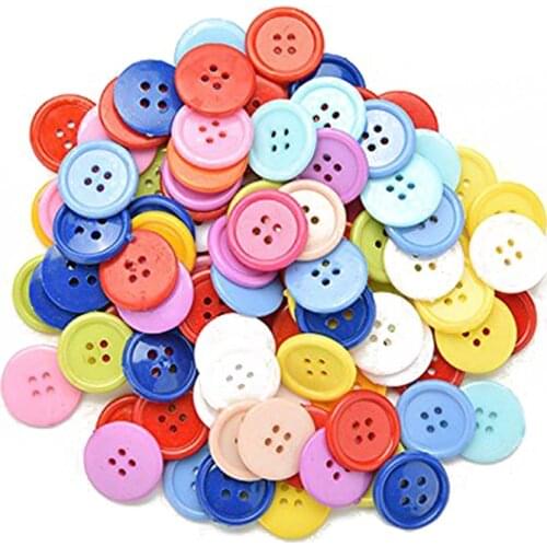 Promotion! Generic DIY random color Set of 100 sewing buttons Craft for kids DIY toys, Plastic, Random Color, 20mm