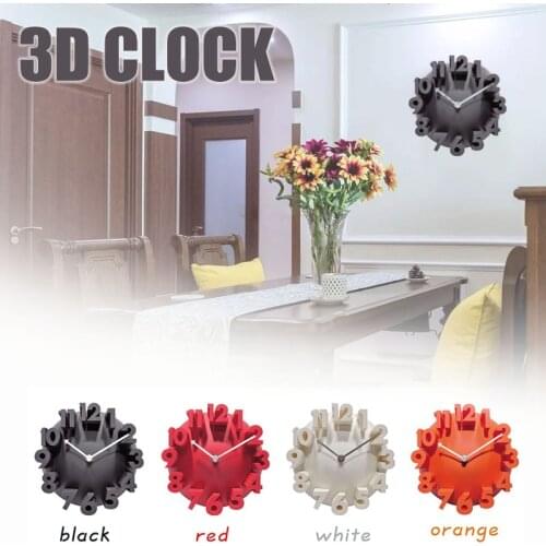 Simple 3D Number Round Wall Clocks Creative Modern Art Decoration for Home Living Room Bedroom JS22