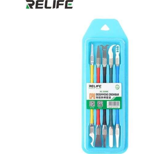 RELIFE RL-049B CPU Glue Removal Crowbar Set Double-Sided Cutter Thin 0.1mm For Mobile Phone Frame Motherboard IC Separation