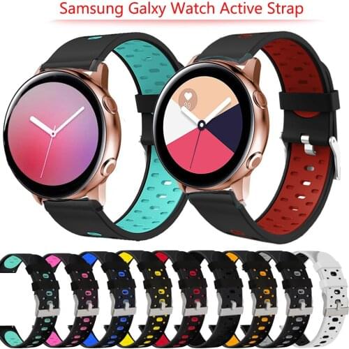 Silicone 20mm Watchband Straps For Samsung Galaxy Watch Active 2 40/44mm/3 41mm Bracelet Wristband For Huawei GT 2 42mm Correa