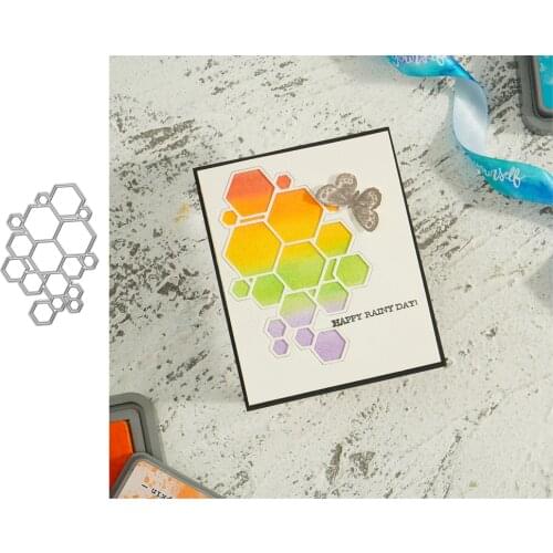 Craft Metal Cutting Dies Honeycomb Background Frame decoration Scrapbooking Album Paper DIY Card Craft Embossing Die Cuts