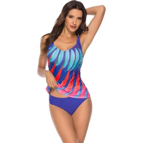 Sexy Two Piece Swimsuit Bikini Print Takini Women Swimwear Swimming Bathing Swim Suit Badpak Biquinis Feminino Plus Size XXL