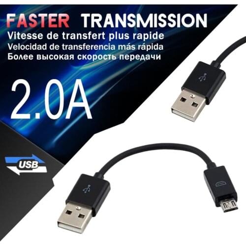 Connectors 10CM USB 2.0 A to Micro B Data Sync Charge Cable Cord For Cellphone for PC for Laptop Wiring Harness New Arrival