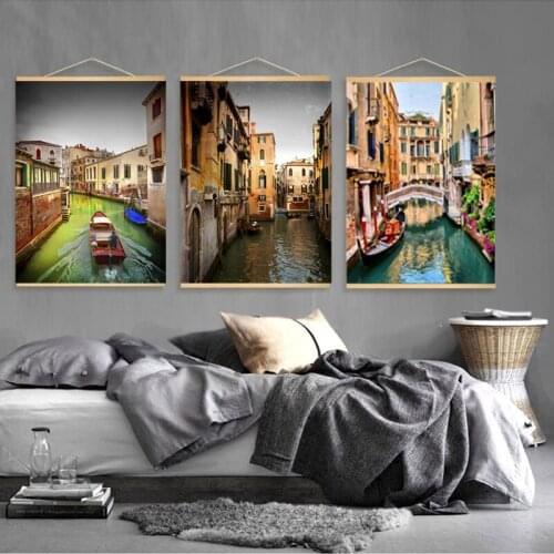 Modern Seascape City Picture Home Decoration Canvas Painting Bedroom Living Room Sofa Background Wall Print Posters and Frames