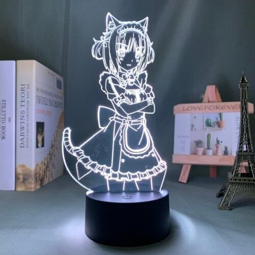 Anime Nekopara Azuki Led Night Light for Bedroom Decoration Birthday Gift Nightlight Mange Waifu Room Table 3d Lamp Nekopara