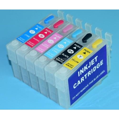 T0801-T0806 refillable ink cartridges For Epson R265 R360 R285 RX685 P50 PX700W T0801 -6 Printer ink cartridges