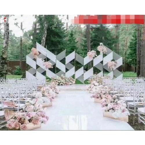 New Wedding Centerpieces favor white color Mirror Carpet Aisle Runner 1M 1.2M 1.5M 2M wide wedding backdrop Decoration Shooting