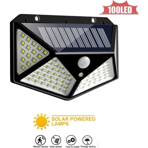 Solar led outdoor lighting 100 LED garden solar Street Light With Controller Color Adjustable Wall Motion Sensor Detector for Ba