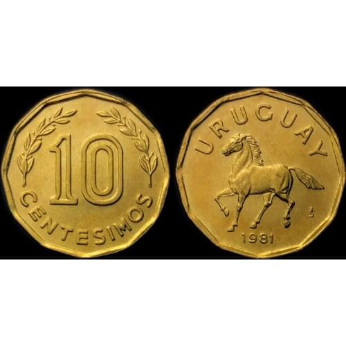 Uruguay 10 cent coin random year single Real Original Coins Collectibles Authentic Unc