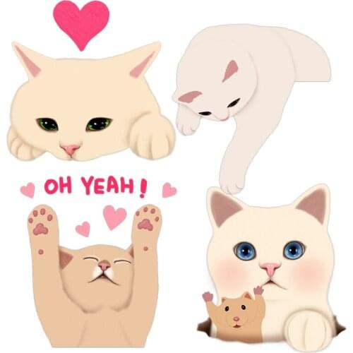 Three Ratels CM28 Funny kitten Car hood Window Sticker Childrens bedroom kitchen bathroom cat funny wall stickers