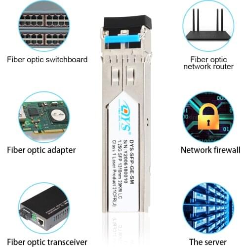 SFP Module 1.25G Duplex LC dual 1310nm 20KM WDM switch Compatible SFP Transceiver module with Switch with DDM Function