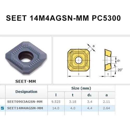 10PCS SEET 14M4AGSN MM CNC Oringinal Carbide Milling Inserts Lathe Tools