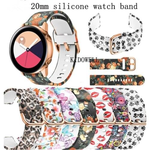 100pcs Fashion Sport Silicone watch band For Samsung Galaxy Active Galaxy Watch 42mm Bracelet 20mm for Gear Sport /S2 classic