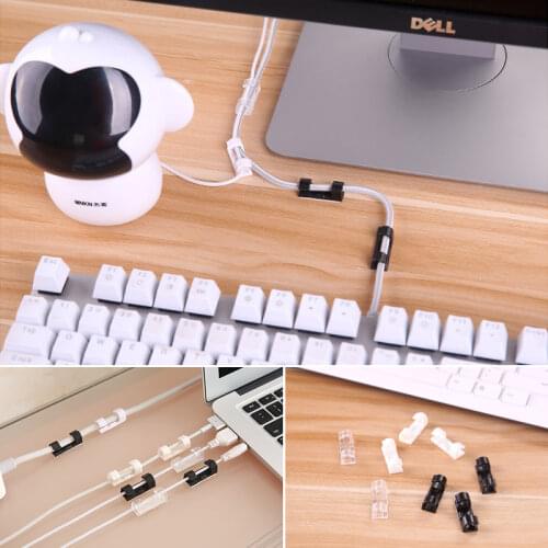 16/20Pcs Wire Cable Clips Organizer Desktop & Workstation Clips Cord Management Holder USB Charging Data Line Cable Winder Clips