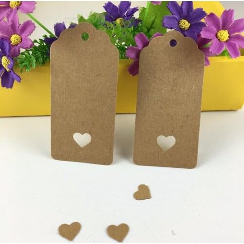200 pcs 9.5x4.5 cm Hollow Heart Scalloped Kraft Paper Card Wedding Favour Gift Tag /Luggage Tag /Price Label free shipping