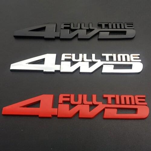 3D Metal Sticker 4WD FULL TIME Emblem Car Styling Car Rear Trunk Tail Decal for BMW E36 E46 Mazda Speed Mitsubishi Ralliart ASX