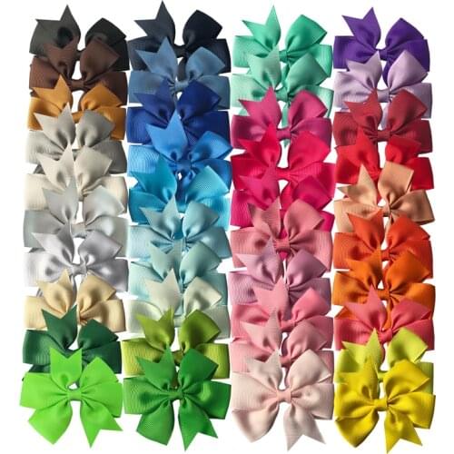 40pcs 40Colors Grosgrain Ribbon Bow Wholesale Boutique Butterfly Knot Flower Bowknot for Kids Baby DIY Headwear Hair Accessories