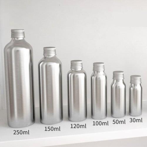 300x 30/50/100/120/150/250ml Aluminum cream lotion cosmetic container travel kits empty small plastic bottle with screw cap