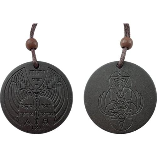 Angel Quantum Pendant Scalar Energy Ion Necklace Health Jewelry Lava Stone Charm Pendants