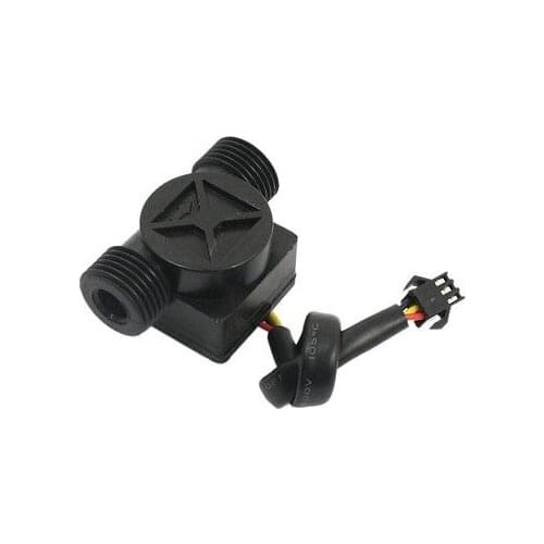 G1/2 0.5-30L/min 1.2Mpa Hall Switch Fluid Water Flow Sensor Flowmeter Black